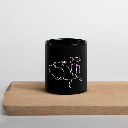 The Curious Clowder - Black Mug
