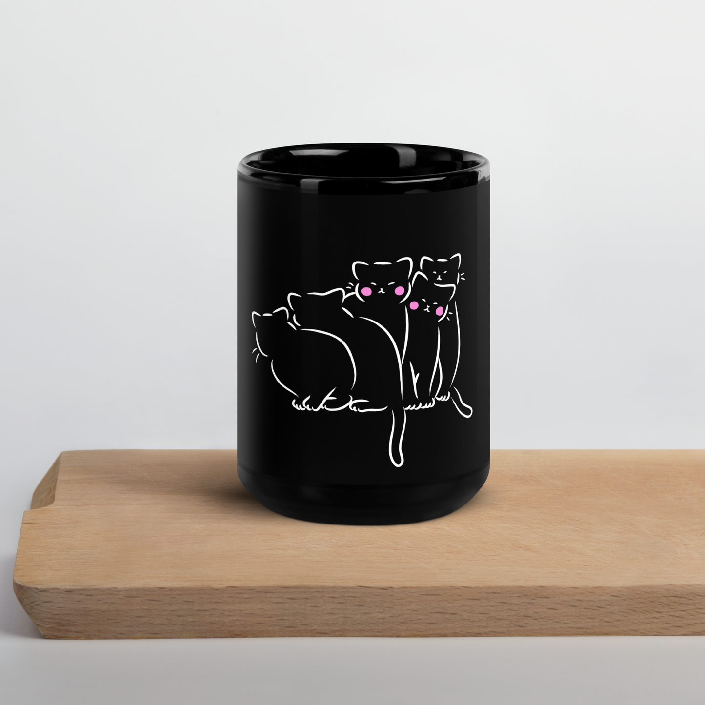 The Curious Clowder - Black Mug